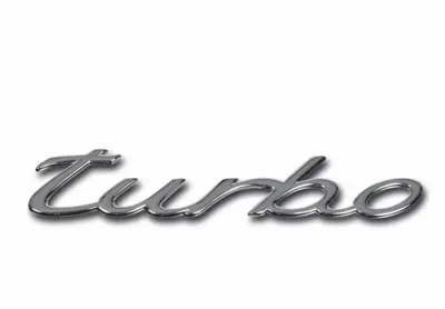 Turbo - Chrome Badge. Porsche 993 Turbo / 996 Turbo - 996559237034PU, 996.559.237.03.4PU